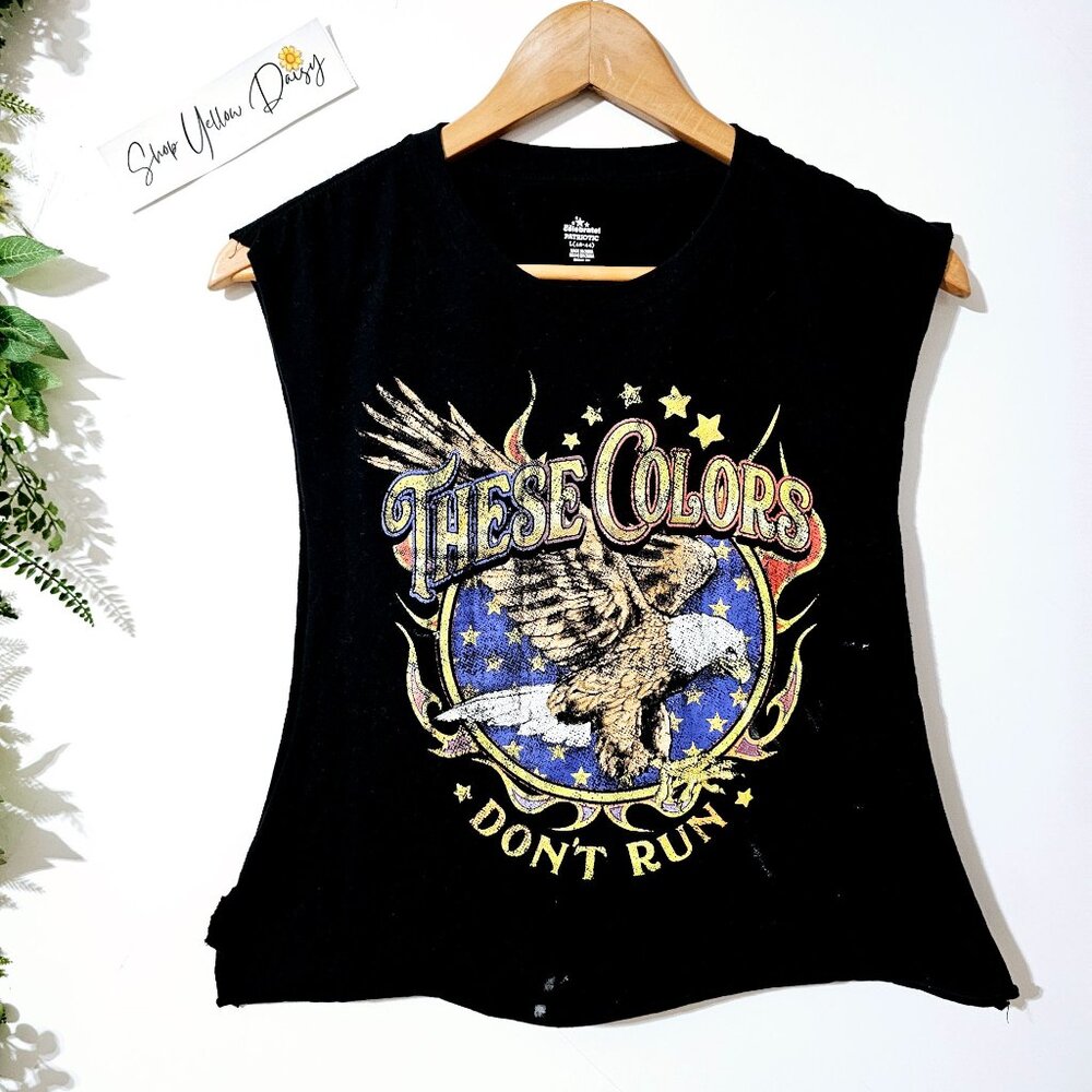 Way To Celebrate Muscle Tank Top These Colors Dont Run Eagle Graphic Black‎ L
